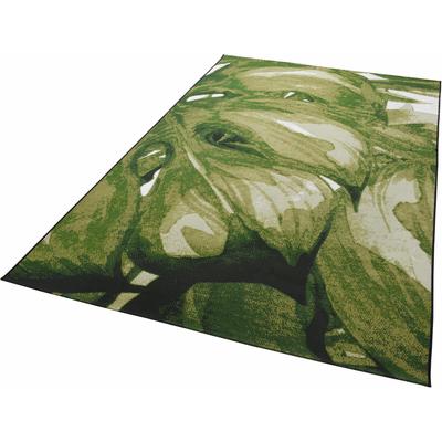 Teppich TOM TAILOR HOME "Garden Palm" Gr. 3, grün (hellgrün), B:123cm H:3mm L:180cm, Kunstfaser, Teppiche, Teppich, Flachgewebe, In- und Outdoor geeignet, Wohnzimmer