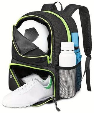Daily Discovery Waterproof Sports Ball Bag With Shoulder Strap And Ball Stand For Soccer Basketball Volleyball green