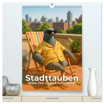 Stadttauben – Urban. Cool. Ziemlich unterschätzt. (hochwertiger Premium Wandkalender 2026 DIN A2 hoch), Kunstdruck in Hochglanz