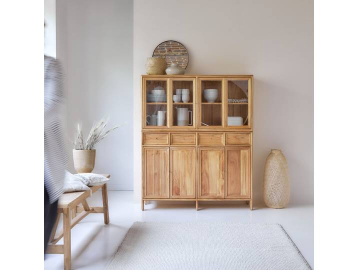 Geschirrschrank aus Mindi Alex - Natur - Light mindi wood