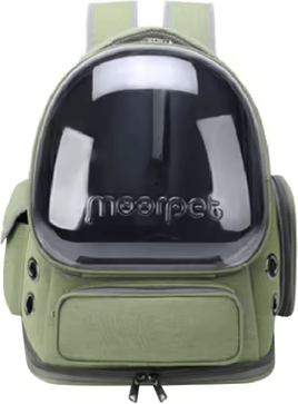 Inspire Essentials Transparent Cat Carrier Backpack For Travel With Breathable Design green