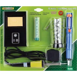 Zhongdi ZD-303 Lötset Einsteiger-Kit, Lötkolben mit Zubehör, 4-teilig, 30W