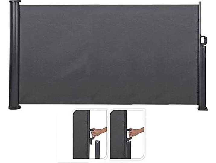 Koopman Pare-Brise de terrasse 3 x 1\,4 mètres - Extensible - Gris