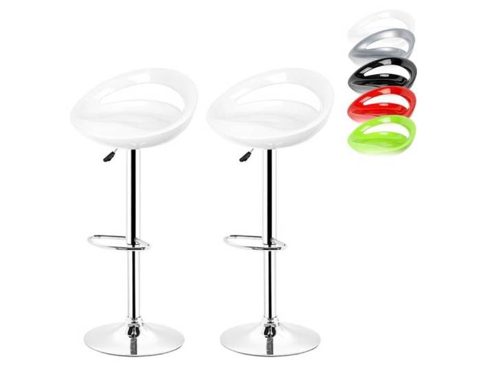 Tabourets de bar BLGUNSAV 2x - HOMEWELL - Blanc - Réglable en hauteur - Style européen