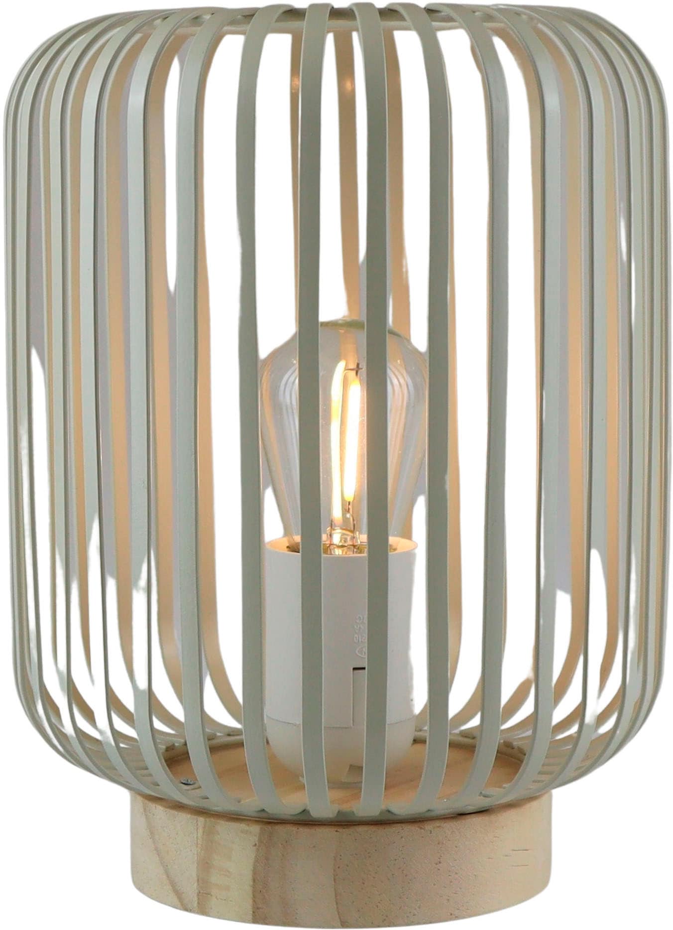 LED Dekolicht AM DESIGN "LED Laterne natur, mit Timer", beige (natur), H:21,2cm Ø:15,9cm, Leuchten, LED Dekolicht, Batteriebetrieb