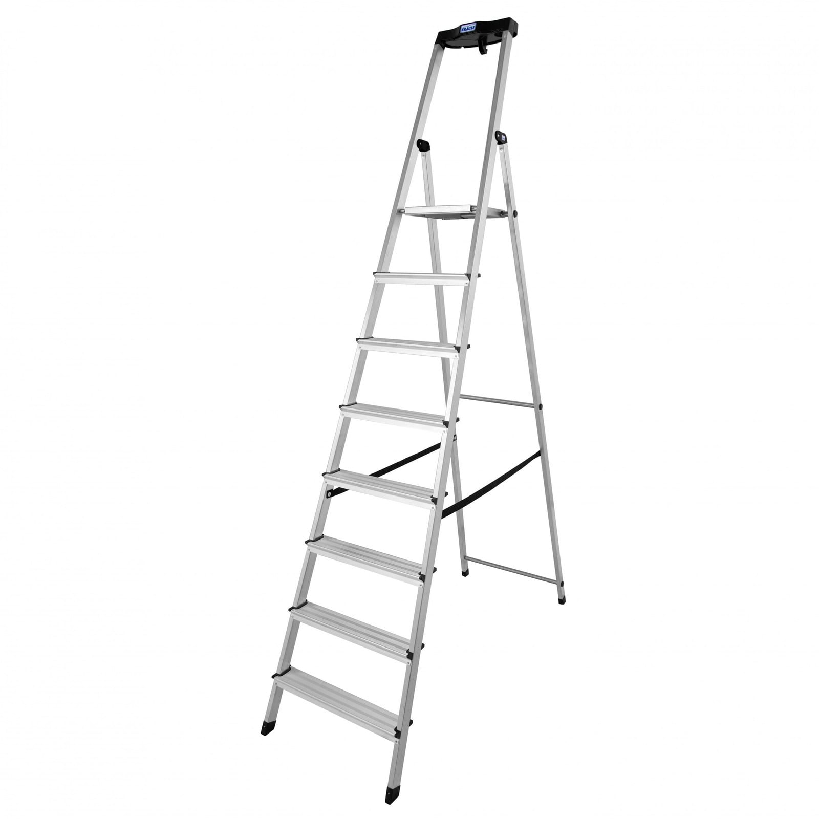 Krause 126368 Stapelbare steigertrap met 8 treden, aluminium veiligheidsladder