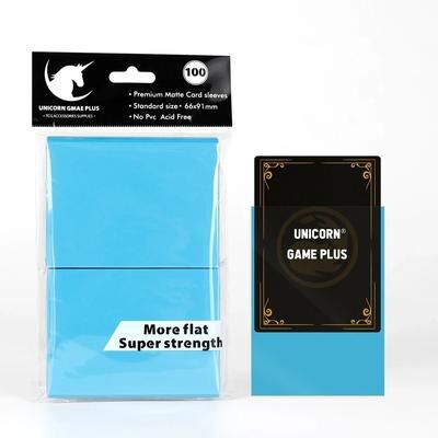 Uplift Essentials Matte Standard Card Sleeves 100 Pack Trading Card Protectors For TCG And Board Games azure