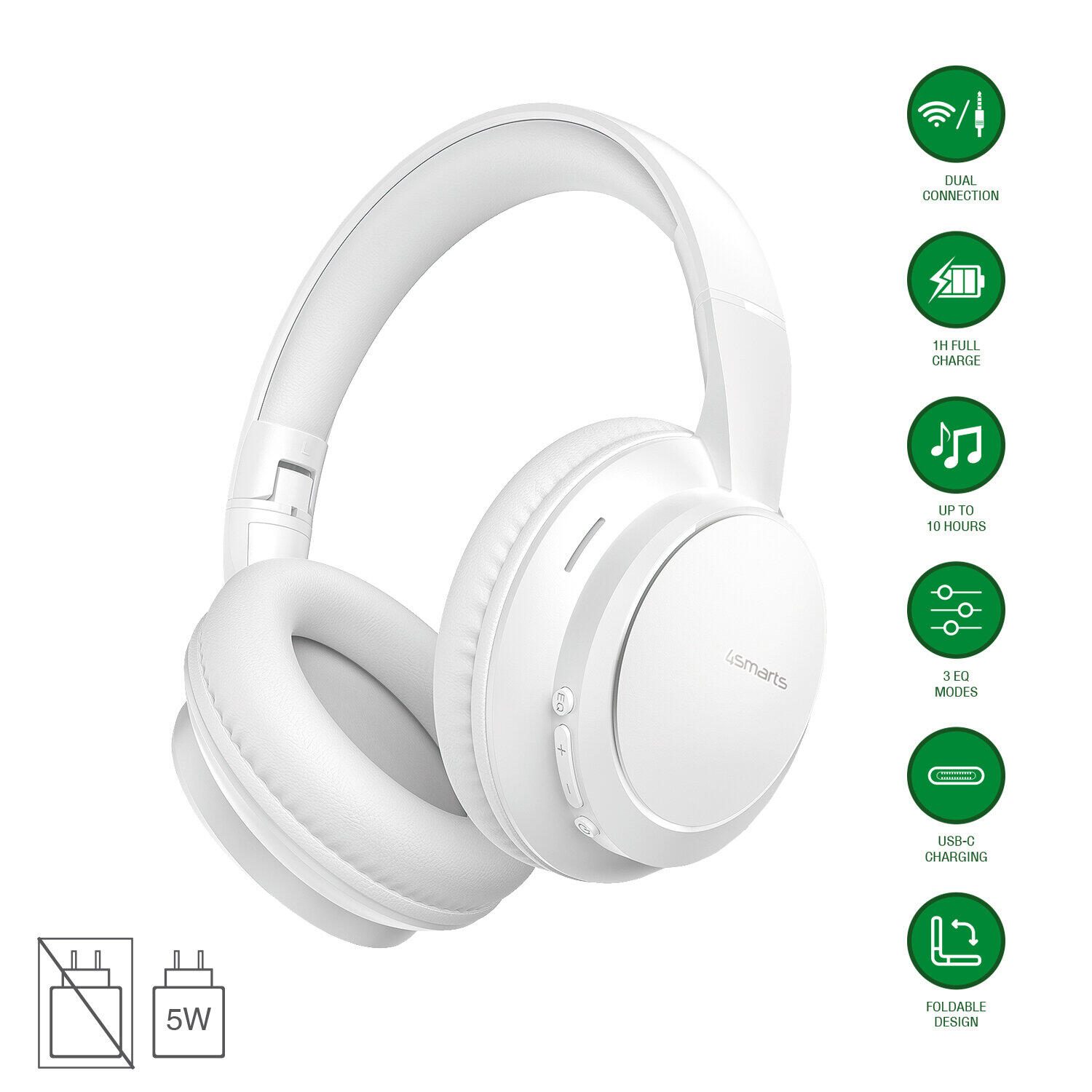 4smarts Over-Ear Wireless Kopfhörer SkyBuds Wave, weiß 541774