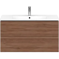 Duravit L-Cube Waschtischunterbau LC624207979 Nussbaum Natur, 102x55,5x48,1cm, 2 Schubladen