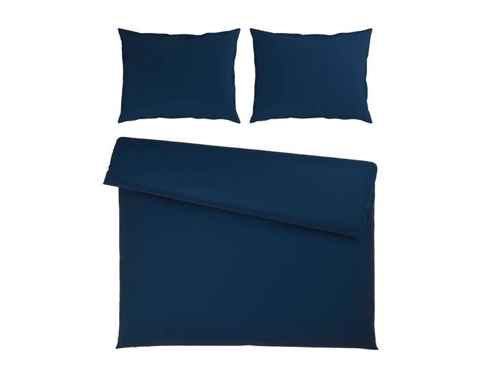 Novel Bettwäscheset, Blau, Textil, Uni, 200x210 cm, pflegeleicht, atmungsaktiv, hautfreundlich, schadstoffgeprüft, Heimtextilien, Bettwäsche, Bettwäsche, Satin Bettwäsche