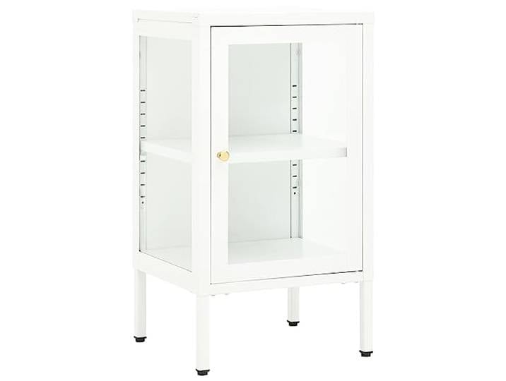 KKgypkn Sideboard 38x35x70 cm Stahl Glas Verstellbare Einlegeböden, Höhenverstellbare Füße, Stauraum hinter Glastür, Leicht zu reinigen
