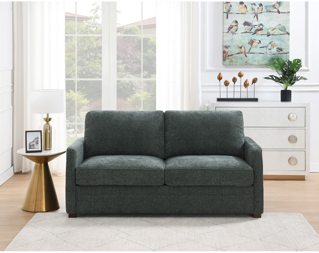 Ebern Designs Emma Compact 2 Seater Sofa Bed Moss 91cm H X 174cm W X 91cm D