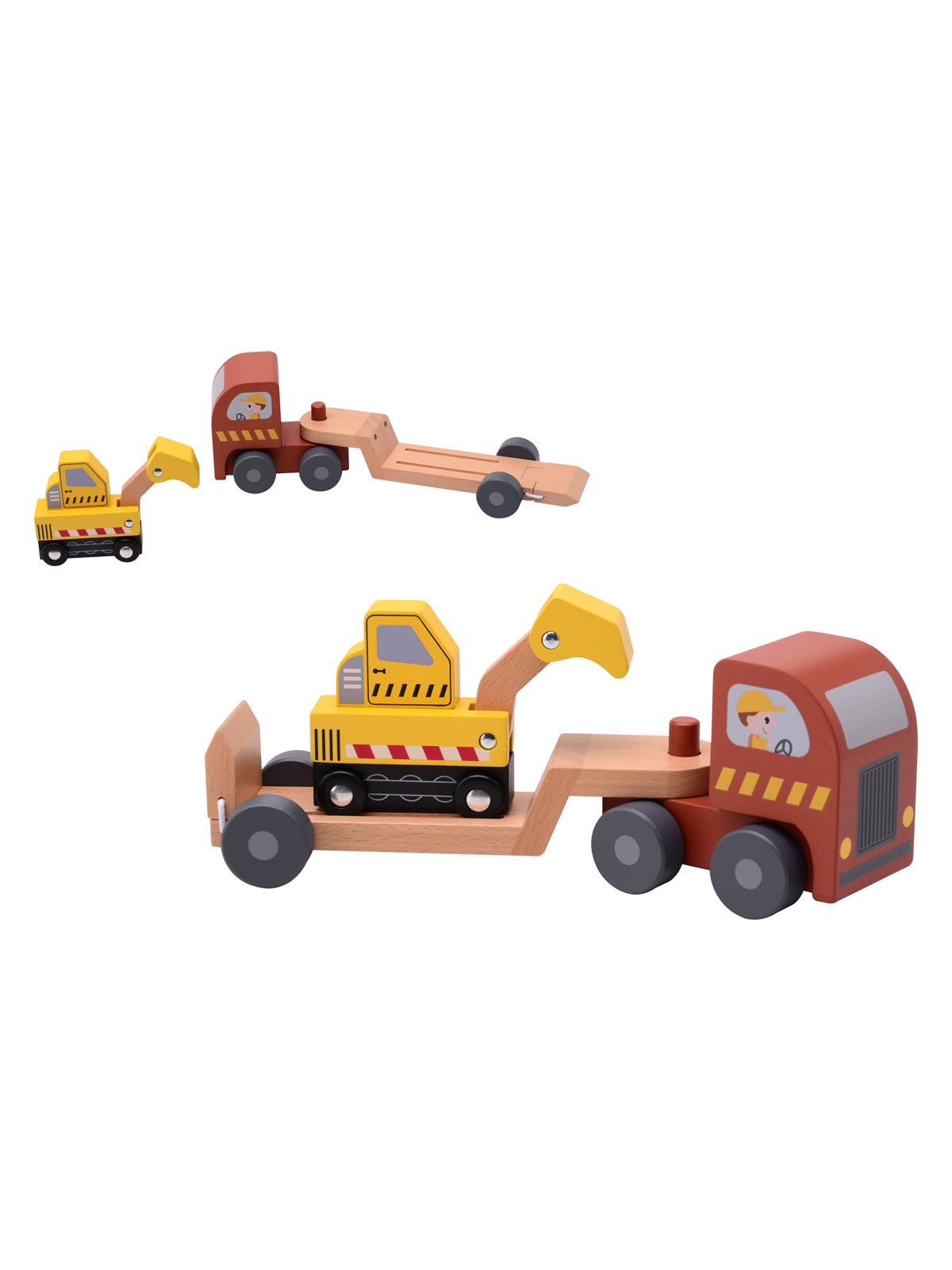 Jouéco Semi-trailer with excavator