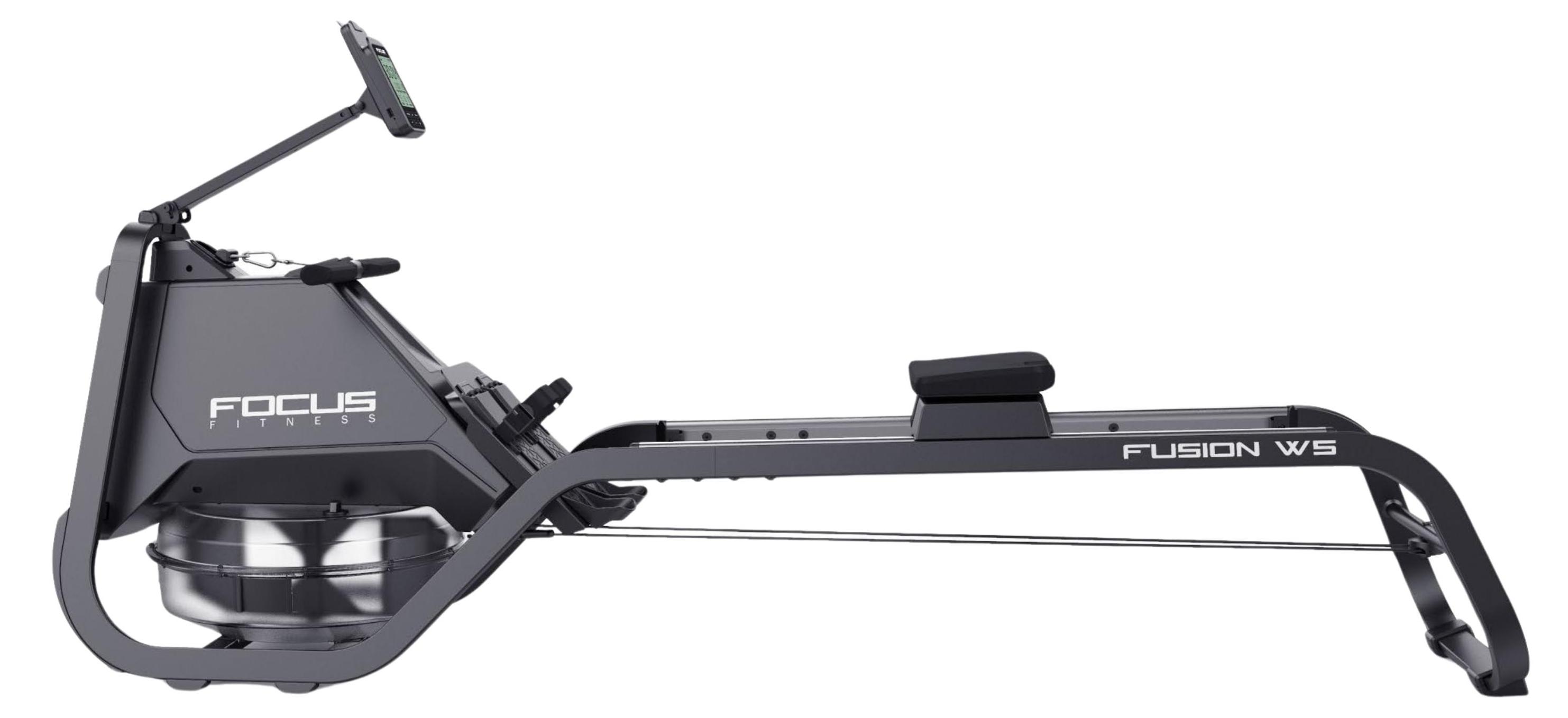 Rudergerät mit Wasserwiderstand Focus Fitness Fusion W5 - Stahlrahmen - Bluetooth - 130 kg