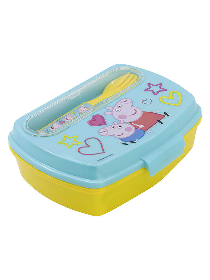Stor Lunchbox "Peppa Pig" in Gelb/ Hellblau - onesize