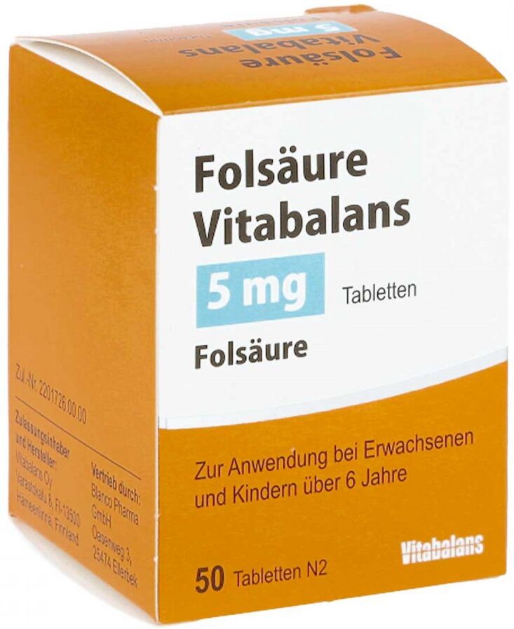 Folsäure Vitabalans 5 mg Tabletten