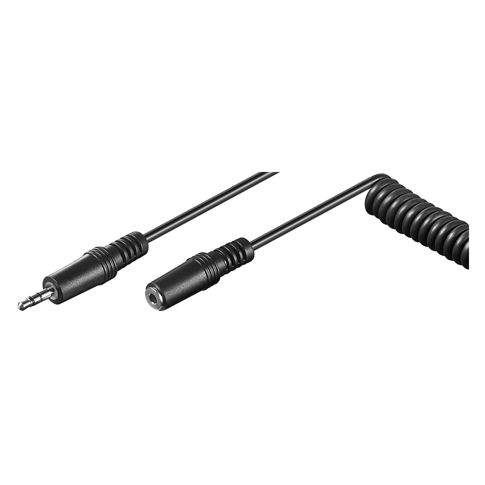 Goobay Kopfhörerverlängerung 3,5 mm, Spiralkabel (5 m, AUX Kabel) (50017)