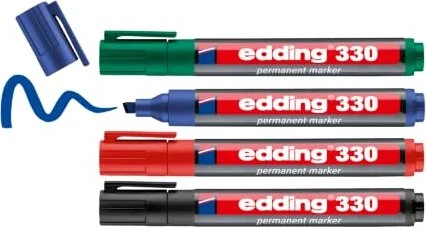edding 330 Permanentmarker farbsortiert 1,0 - 5,0 mm, 4 St.