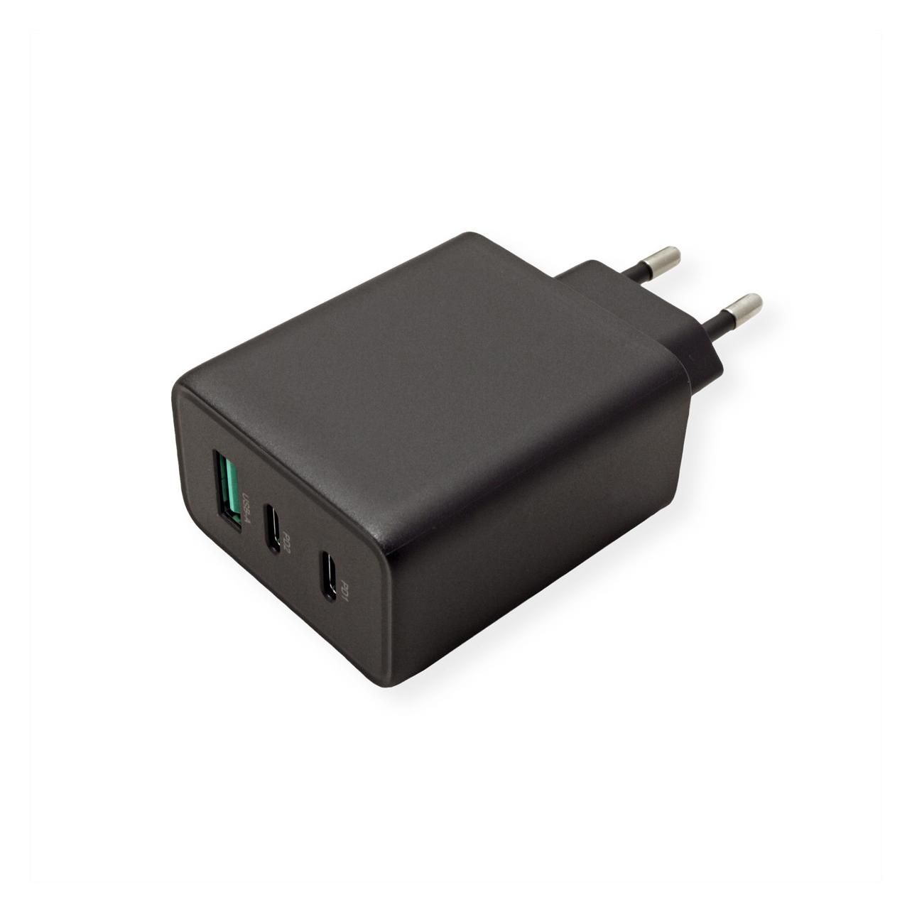 Value USB Charger mit Euro-Stecker (65 W, 3 Ports) (19.99.1096)