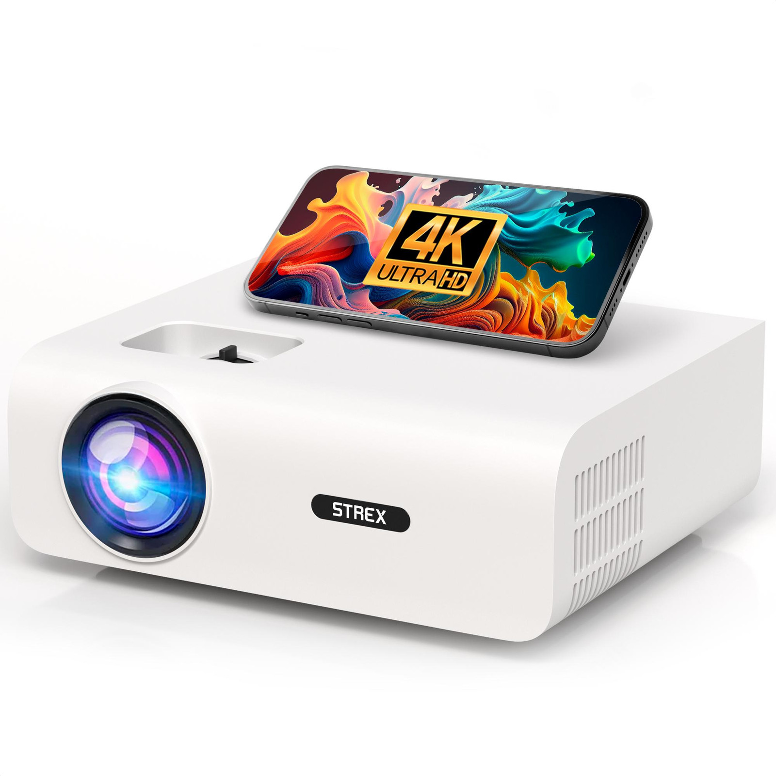 Strex Mini Beamer - 1080P Full HD - 15000 Lumen - WiFi & Bluetooth - Draadloos Streamen