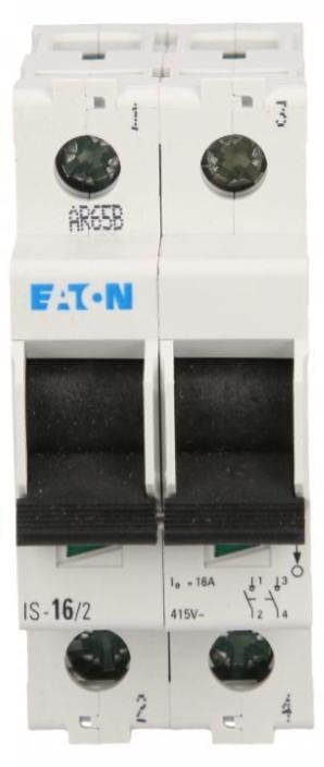 Eaton hoofdschakelaar, grijs, 2-polig, 16A, 230V