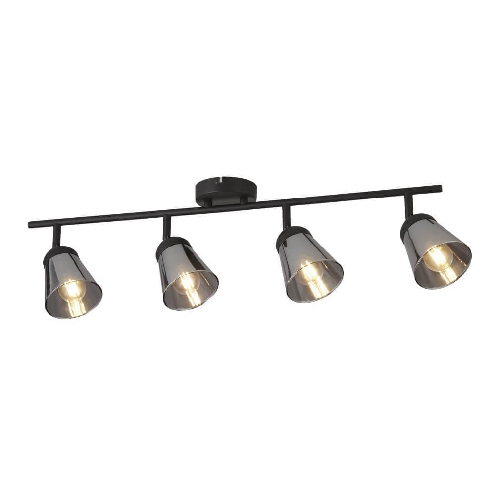 Searchlight Smoke plafondlamp Mega 4-lichts - zwart
