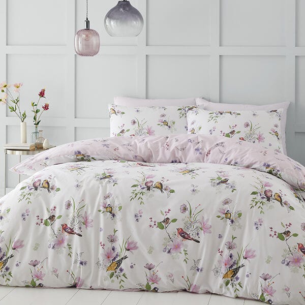 Catherine Lansfield Songbird Duvet Set Pink