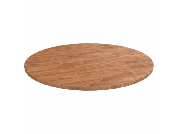 fsahslih Runde Tischplatte Eiche Massivholz Ø 90 cm Hellbraun Veredelte Holzplatte für Wohnzimmer und Gastronomie, sofort montagebereit auf vorhandenen Tischgestellen.