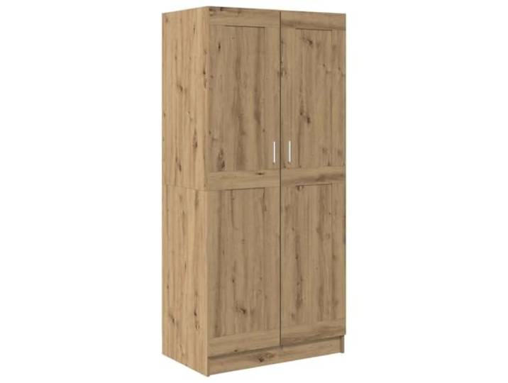 Schrank Eiche Handwerk 82,5 x 51,5 x 180 cm mit Einlegeböden Holzwerkstoffplatte, Rückenveredelung, Klapptür, Metallknöpfe, Zweipersonenmontage