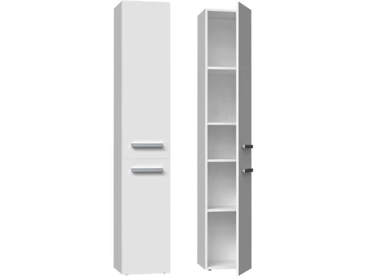 Armoire de salle de bain étagère colonne NEL II - Fabricant polonais - Blanc mat - Portes longues