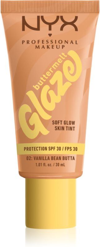 NYX Professional Makeup Buttermelt Glaze aufhellendes Tönungsfluid SPF 30 Farbton 02 Vanilla Bean Butta 30 ml