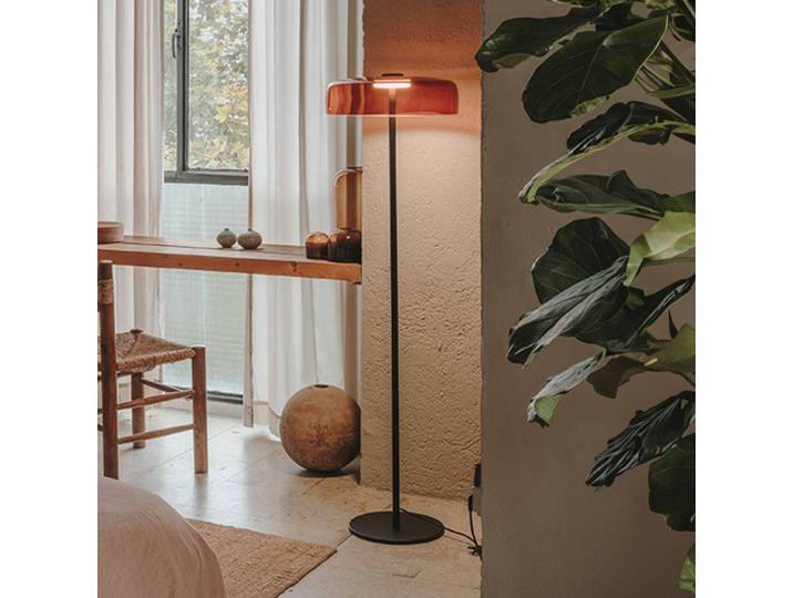 LEDS-C4 Designer Stehlampe Levels, dimmbar, gelb / orange, für Wohn- / Esszimmer, Metall