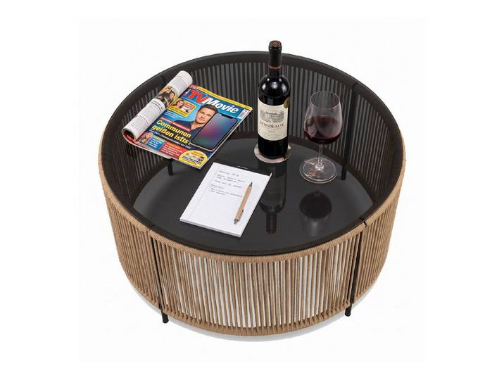 bv-vertrieb Couchtisch Glascouchtisch Durchmesser 75cm Sofatisch Gestell Metall #4553, mit Glasplatte aus Sicherheitsglas
