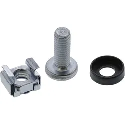 InLine Käfigmutternset M6, Serverschrank Zubehör, Schwarz, Silber