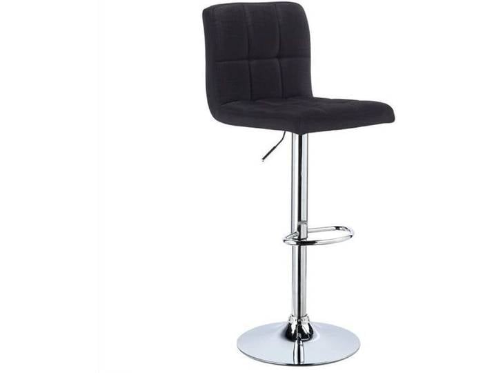 WOLTU Tabouret de bar en lin Siège bien rembourré Tabouret de bar pivotant ajustable en hauteur Noir