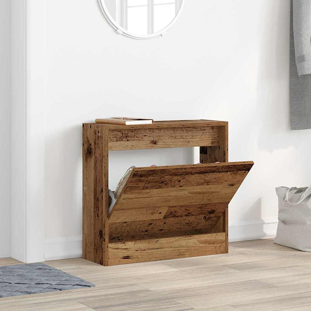 17 Stories Shoe Cabinet 60 X 21 X 57 Cm Engineered Wood Old Wood 2