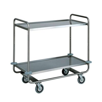 Fimar Servicewagen Schwerer Transport - 2 Edelstahlböden Kapazität 150 kg - Abmessungen 110x60x100(h) cm - Räder ø125 mm