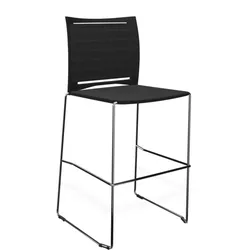 Profim Ariz 555CV Barhocker, Kufengestell, Sitz aus Kunststoff, Netzrücken frei konfigurierbar