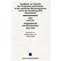 Handbuch zur Statistik der Parlamente und Parteien in den westlichen Besatzungszonen und in der Bund, Fachbücher von Corinna Gnad Franz, Christian Handschell