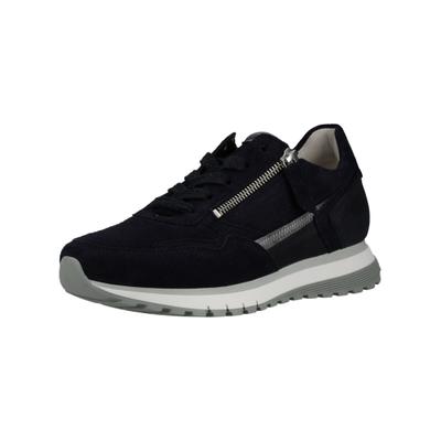 Sneaker GABOR COMFORT "Gabor Comfort Sneaker Leder", Damen, Gr. 39, schwarz (dunkelblau), Leder, Schuhe Sneaker