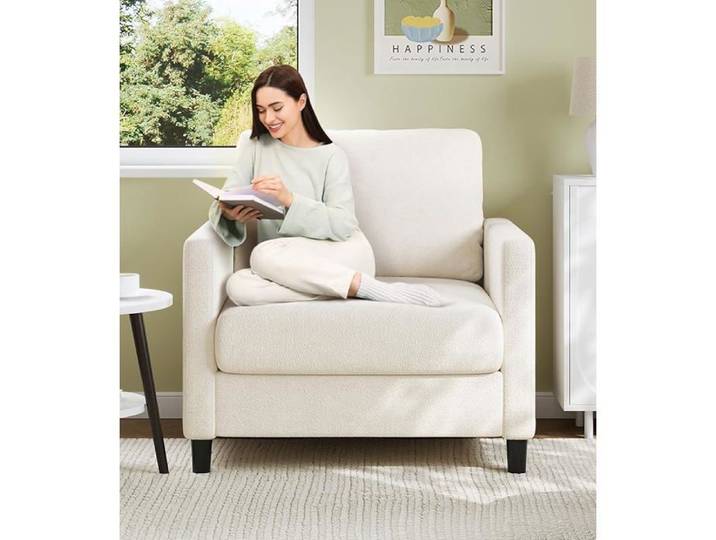 Fauteuil de Lecture Confortable 84 cm aménagement sans Outil en Bois pour Chambre à Coucher Petit canapé Chambre d'adolescent