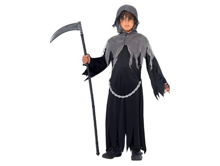 Grim Reaper Costume, Black, Cloak & Hood, (L)