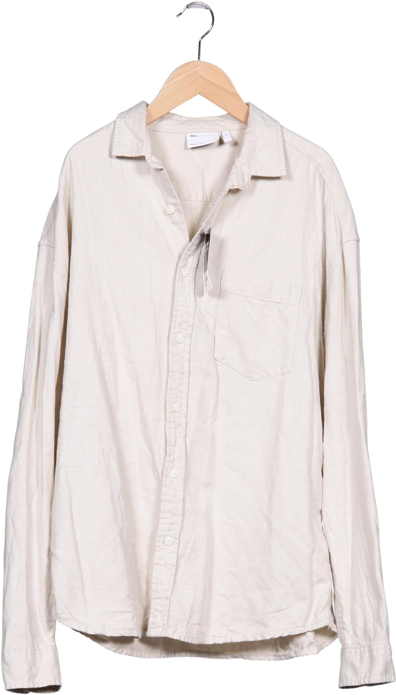 asos Herren Hemd, Beige, Gr. M, Baumwolle - Second Hand