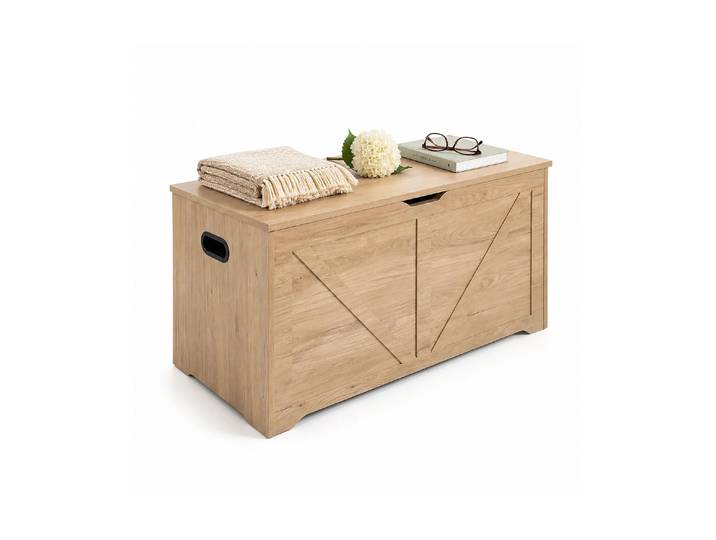 Sitztruhe RELAXDAYS relaxdays Aufbewahrungstruhe 100 x 46 cm , braun (grau), B:100cm H:46cm T:40cm, Faserplatte (100%), Sitzbänke, Sitztruhe