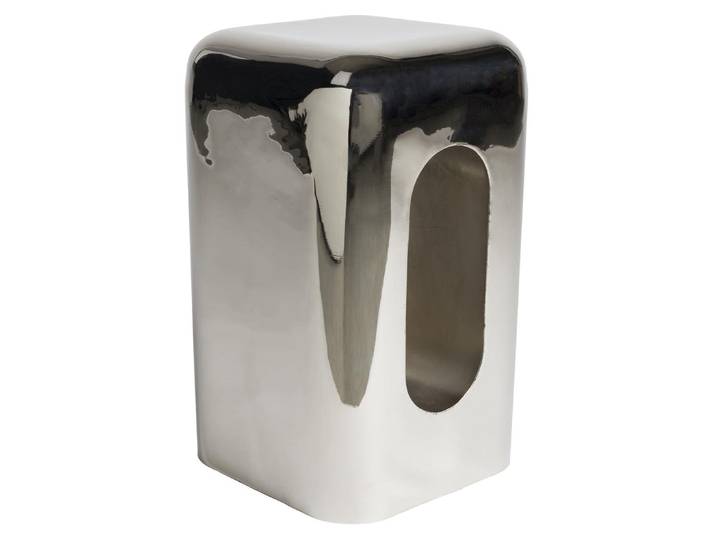 Beistellhocker Creek Chrome – aus Eisen in Silber - Silber - Luxusbetten24