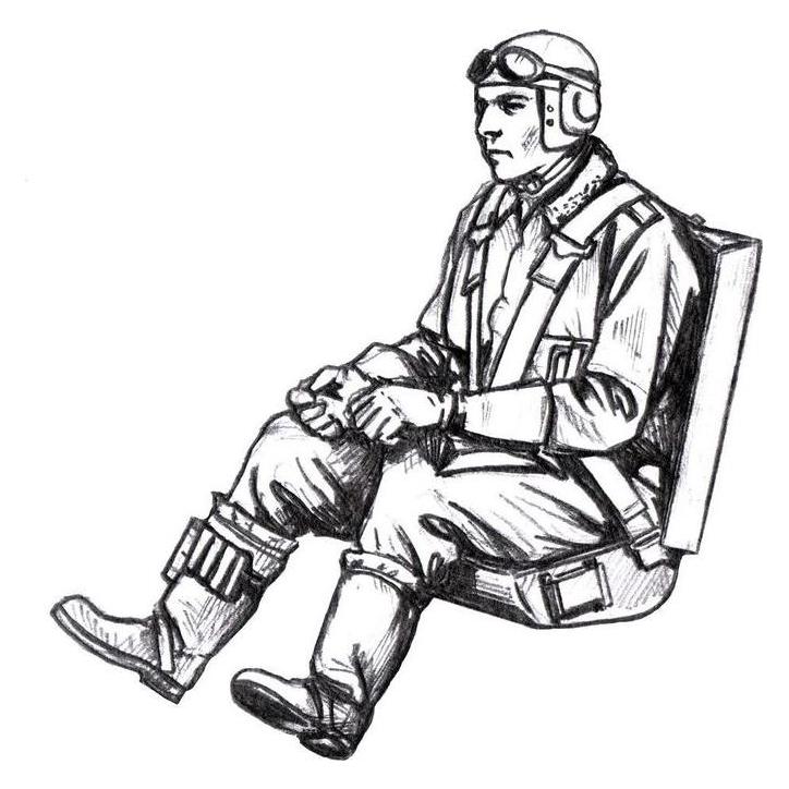 CMK Bf 109G German Pilot, seated (for Eduard kits) (129-F48368)