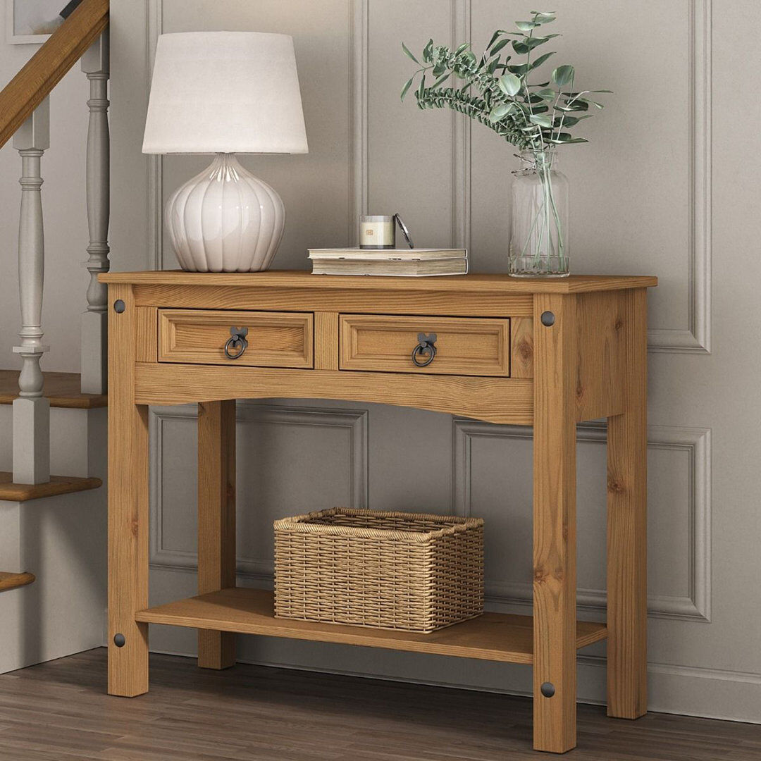 Alpen Home Shona 90cm Solid Wood Console Table Brown 73cm H X 90cm W X 35cm D