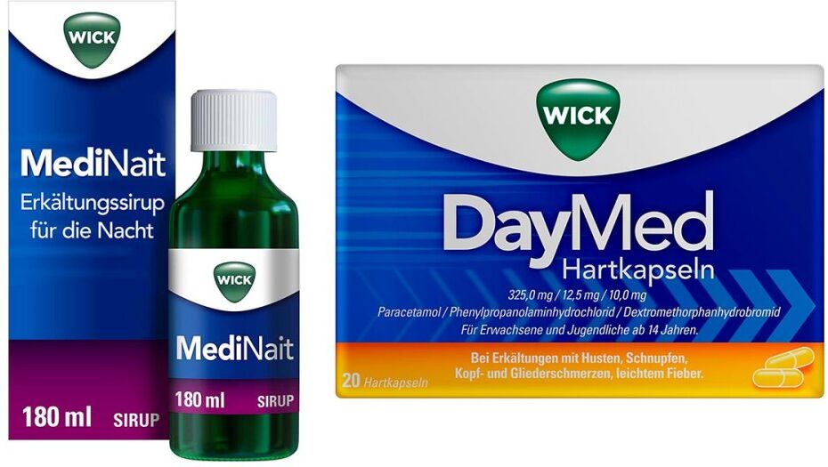 Wick MediNait Erkältungssirup für die Nacht 180 ml + DayMed 20 s