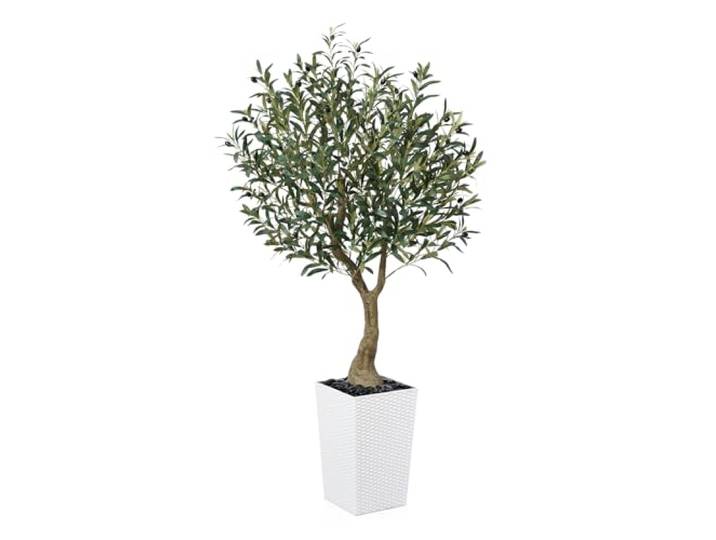 VeriNatural Olivenbaum Künstlich 150 cm Weiß Kegelformiger Topf 1 Stück