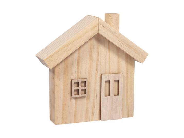 BP Holzhaus, FSC 100%, 11,5x3,5x11cm, 6-tlg., Box 1Set